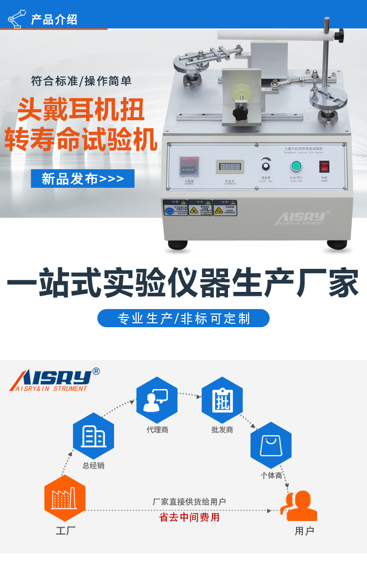 頭戴耳機扭轉壽命試驗機